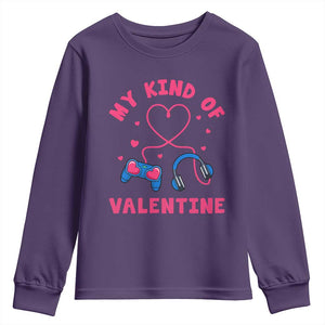 Valentine's Day Youth Sweatshirt My Kind Of Valentine Gaming Gamer Men Boy Kid TS09 Purple Print Your Wear