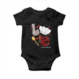 Valentine's Day Baby Onesie LOVE Lunch Lady Life TS09 Black Print Your Wear