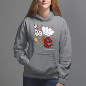 Valentine's Day Hoodie LOVE Lunch Lady Life TS09 Charcoal Printyourwear