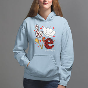 Valentine's Day Hoodie LOVE Lunch Lady Life TS09 Light Blue Printyourwear