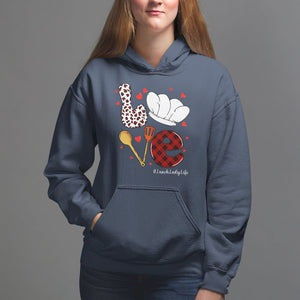 Valentine's Day Hoodie LOVE Lunch Lady Life TS09 Navy Printyourwear