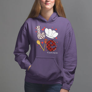 Valentine's Day Hoodie LOVE Lunch Lady Life TS09 Purple Printyourwear