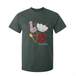 Valentine's Day T Shirt For Kid LOVE Lunch Lady Life TS09 Dark Forest Green Print Your Wear