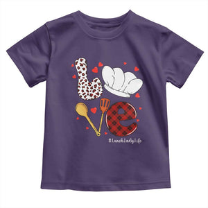 Valentine's Day Toddler T Shirt LOVE Lunch Lady Life TS09 Purple Print Your Wear