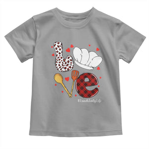 Valentine's Day Toddler T Shirt LOVE Lunch Lady Life TS09 Sport Gray Print Your Wear