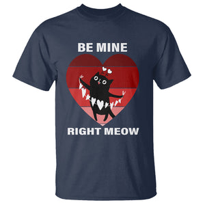 Valentine's Day T Shirt Be Mine Right Meow Funny Cat Lover TS09 Navy Printyourwear