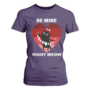 Valentine's Day T Shirt For Women Be Mine Right Meow Funny Cat Lover TS09 Purple Print Your Wear