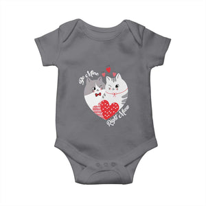Valentine's Day Funny Cat Lover Baby Onesie Be Mine Right Meow TS09 Charcoal Print Your Wear