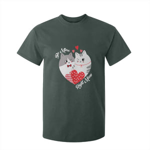 Valentine's Day Funny Cat Lover T Shirt For Kid Be Mine Right Meow TS09 Dark Forest Green Print Your Wear