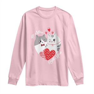 Valentine's Day Funny Cat Lover Long Sleeve Shirt Be Mine Right Meow TS09 Light Pink Print Your Wear