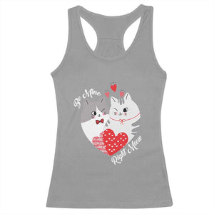 Valentine's Day Funny Cat Lover Racerback Tank Top Be Mine Right Meow TS09 Sport Gray Print Your Wear