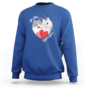 Valentine's Day Sweatshirt Be Mine Right Meow Funny Cat Lover TS09 Royal Blue Printyourwear