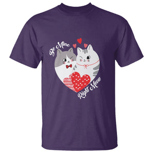 Valentine's Day T Shirt Be Mine Right Meow Funny Cat Lover TS09 Purple Printyourwear