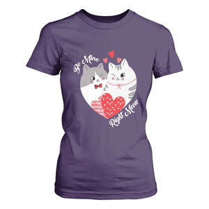 Valentine's Day Funny Cat Lover T Shirt For Women Be Mine Right Meow TS09 Purple Print Your Wear