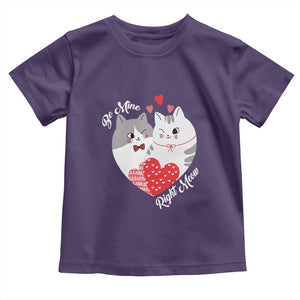 Valentine's Day Funny Cat Lover Toddler T Shirt Be Mine Right Meow TS09 Purple Print Your Wear