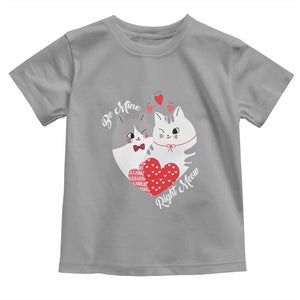 Valentine's Day Funny Cat Lover Toddler T Shirt Be Mine Right Meow TS09 Sport Gray Print Your Wear