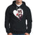 Valentine's Day Hoodie Tuxedo Cat Valentine Heart for Kitten and Animal Lovers TS09 Black Printyourwear