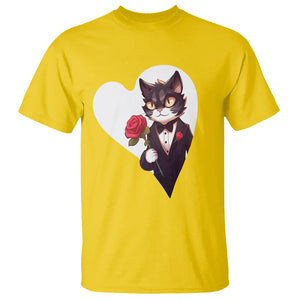 Valentine's Day T Shirt Tuxedo Cat Valentine Heart for Kitten and Animal Lovers TS09 Daisy Printyourwear