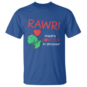 Valentine's Day T Shirt Rawr Means Love You in Dinosaur Cute Heart Ballon TS09 Royal Blue Printyourwear