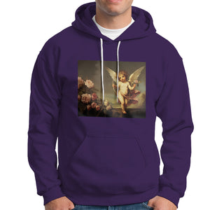 Valentine's Day Hoodie Cupid Cherubs Art Valentine Angel Rose Garden Aesthetic TS09 Purple Printyourwear