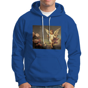 Valentine's Day Hoodie Cupid Cherubs Art Valentine Angel Rose Garden Aesthetic TS09 Royal Blue Printyourwear