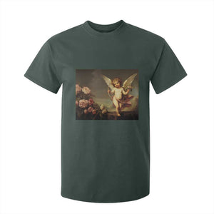 Valentine's Day T Shirt For Kid Cupid Cherubs Art Valentine Angel Rose Garden Aesthetic TS09 Dark Forest Green Print Your Wear