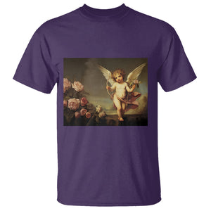 Valentine's Day T Shirt Cupid Cherubs Art Valentine Angel Rose Garden Aesthetic TS09 Purple Printyourwear