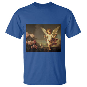 Valentine's Day T Shirt Cupid Cherubs Art Valentine Angel Rose Garden Aesthetic TS09 Royal Blue Printyourwear