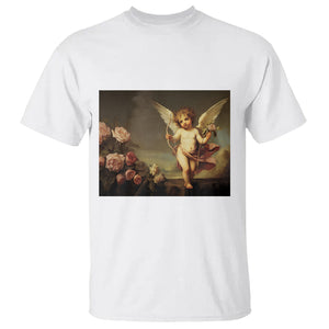 Valentine's Day T Shirt Cupid Cherubs Art Valentine Angel Rose Garden Aesthetic TS09 White Printyourwear