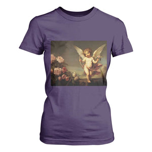 Valentine's Day T Shirt For Women Cupid Cherubs Art Valentine Angel Rose Garden Aesthetic TS09 Purple Print Your Wear