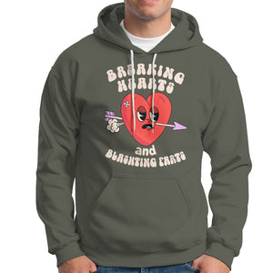 Valentine's Day Hoodie Breaking Hearts And Blasting Farts TS09 Military Green Printyourwear