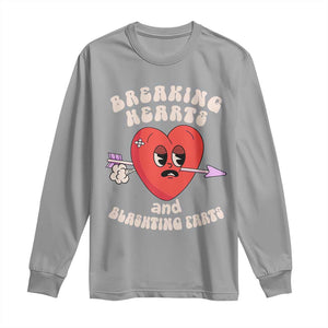 Valentine's Day Long Sleeve Shirt Breaking Hearts And Blasting Farts TS09 Sport Gray Print Your Wear