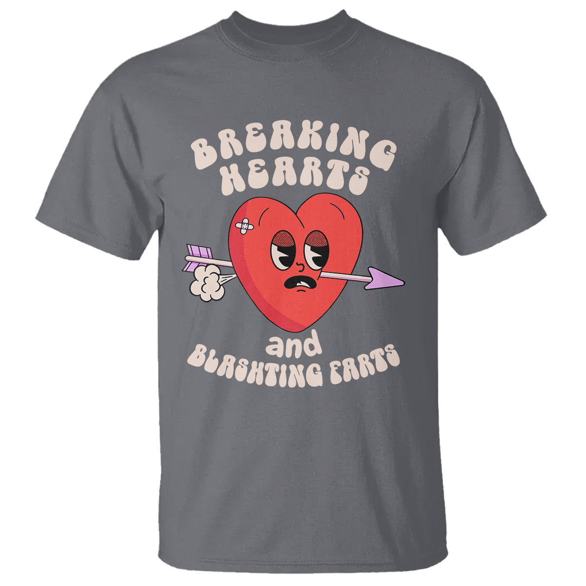 Valentines Day T Shirt Breaking Hearts And Blasting Farts Ts09 Charcoal Printyourwear 0023