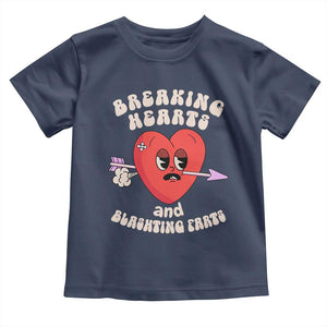 Valentine's Day Toddler T Shirt Breaking Hearts And Blasting Farts TS09 Navy Print Your Wear