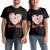 Valentine's Day Couple Matching T Shirt Love Always Wins Funny Heart Tic Tac Toe TS09 Black Print Your Wear