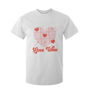 Valentine's Day T Shirt For Kid Love Always Wins Funny Heart Tic Tac Toe TS09 White Print Your Wear