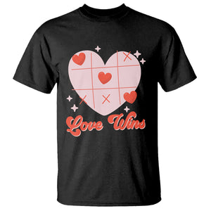 Valentine's Day T Shirt Love Always Wins Funny Heart Tic Tac Toe TS09 Black Printyourwear