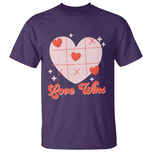 Valentine's Day T Shirt Love Always Wins Funny Heart Tic Tac Toe TS09 Purple Printyourwear