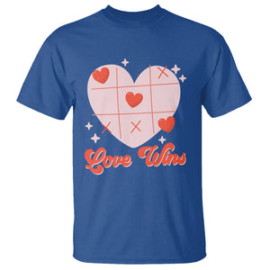 Valentine's Day T Shirt Love Always Wins Funny Heart Tic Tac Toe TS09 Royal Blue Printyourwear