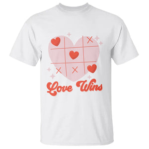 Valentine's Day T Shirt Love Always Wins Funny Heart Tic Tac Toe TS09 White Printyourwear