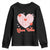 Valentine's Day Youth Sweatshirt Love Always Wins Funny Heart Tic Tac Toe TS09 Black Print Your Wear