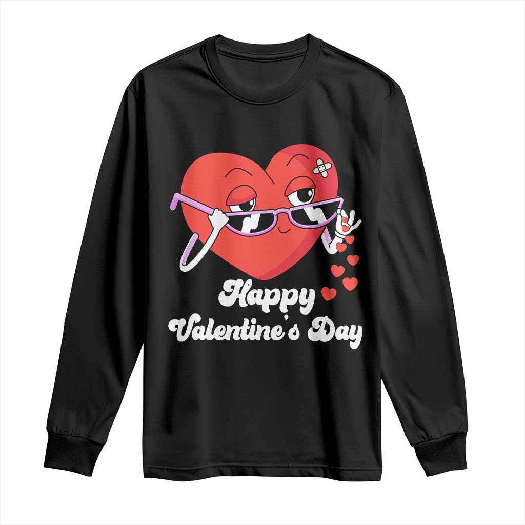 Happy Valentine's Day Cute Heart Bae Funny Salting Hearts Long Sleeve Shirt TS09 Black Print Your Wear