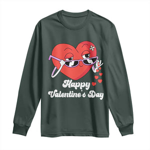 Happy Valentine's Day Cute Heart Bae Funny Salting Hearts Long Sleeve Shirt TS09 Dark Forest Green Print Your Wear