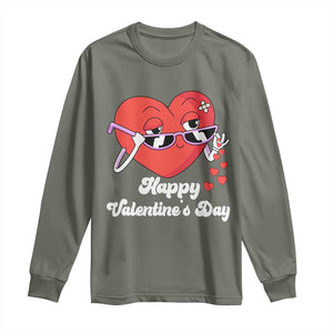 Happy Valentine's Day Cute Heart Bae Funny Salting Hearts Long Sleeve Shirt TS09 Military Green Print Your Wear