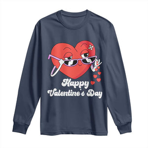 Happy Valentine's Day Cute Heart Bae Funny Salting Hearts Long Sleeve Shirt TS09 Navy Print Your Wear