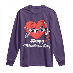 Happy Valentine's Day Cute Heart Bae Funny Salting Hearts Long Sleeve Shirt TS09 Purple Print Your Wear