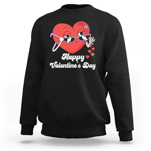 Happy Valentine's Day Cute Heart Bae Funny Salting Hearts Sweatshirt TS09 Black Printyourwear