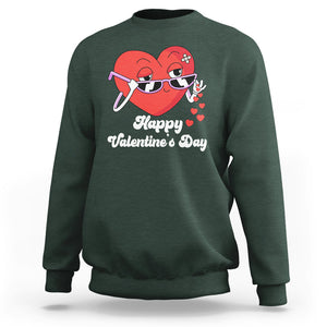 Happy Valentine's Day Cute Heart Bae Funny Salting Hearts Sweatshirt TS09 Dark Forest Green Printyourwear