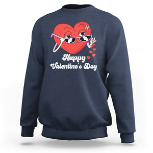 Happy Valentine's Day Cute Heart Bae Funny Salting Hearts Sweatshirt TS09 Navy Printyourwear