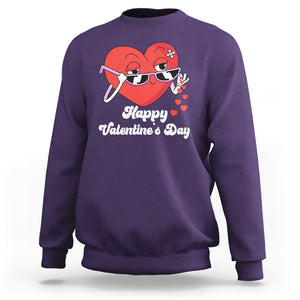 Happy Valentine's Day Cute Heart Bae Funny Salting Hearts Sweatshirt TS09 Purple Printyourwear